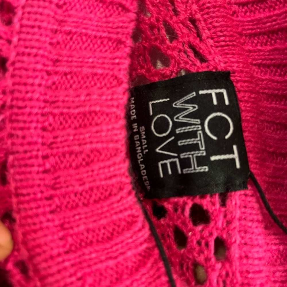Pink Crew Neck Skirt with Contemporary Design - Picture 2 of 4
